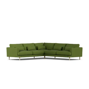 Bredhult sofa - Luiza Green 3975-hvitoljet eik, hjørnesofa F - 1898
