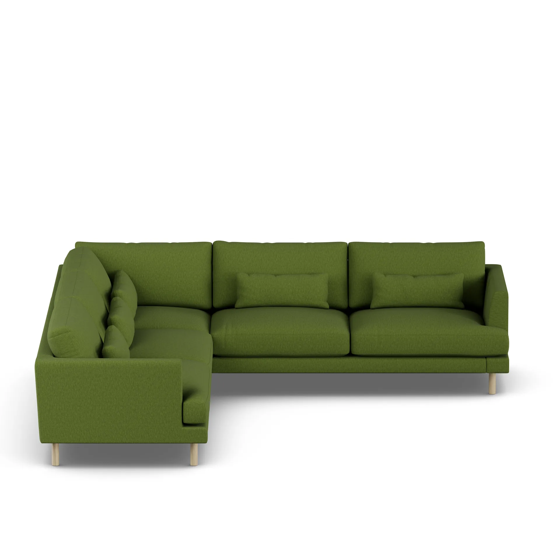 Bredhult sofa, Luiza Green 3975-hvitoljet eik, hjørnesofa F 1898