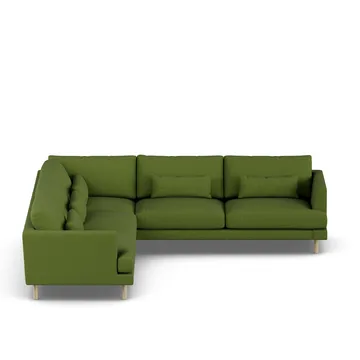 Bredhult sofa - Luiza Green 3975-hvitoljet eik, hjørnesofa F - 1898