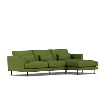 Bredhult sofa - Luiza Green 3975-svart stål, 2,5-seters C1 - 1898