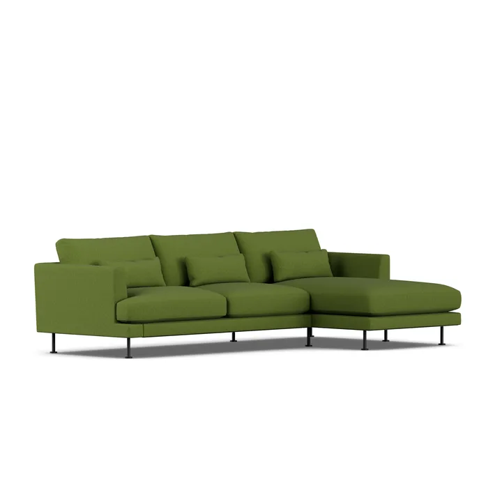 Bredhult sofa - Luiza Green 3975-svart stål, 2,5-seters C1 - 1898