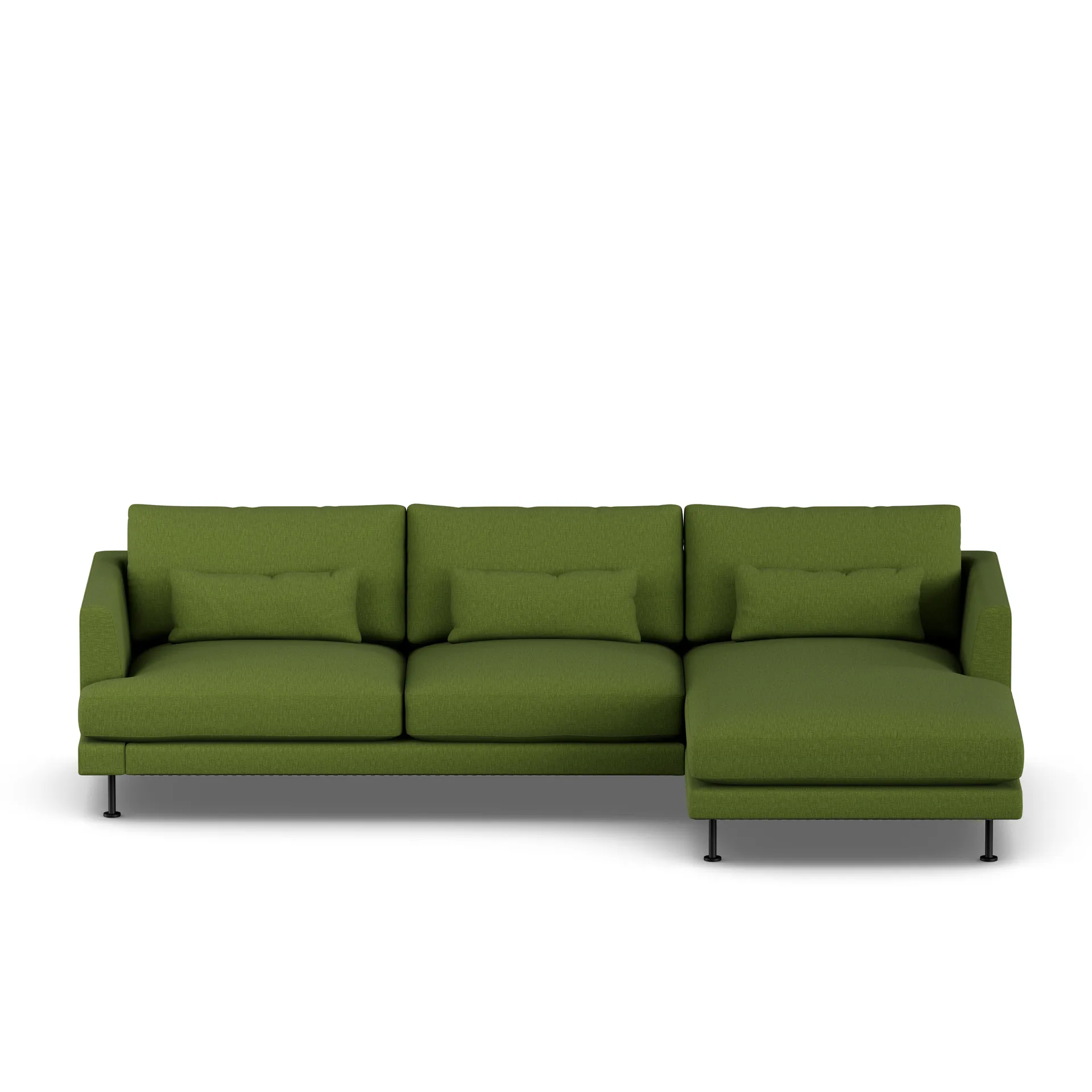 Bredhult sofa, Luiza Green 3975-svart stål, 2,5-seters C1 1898
