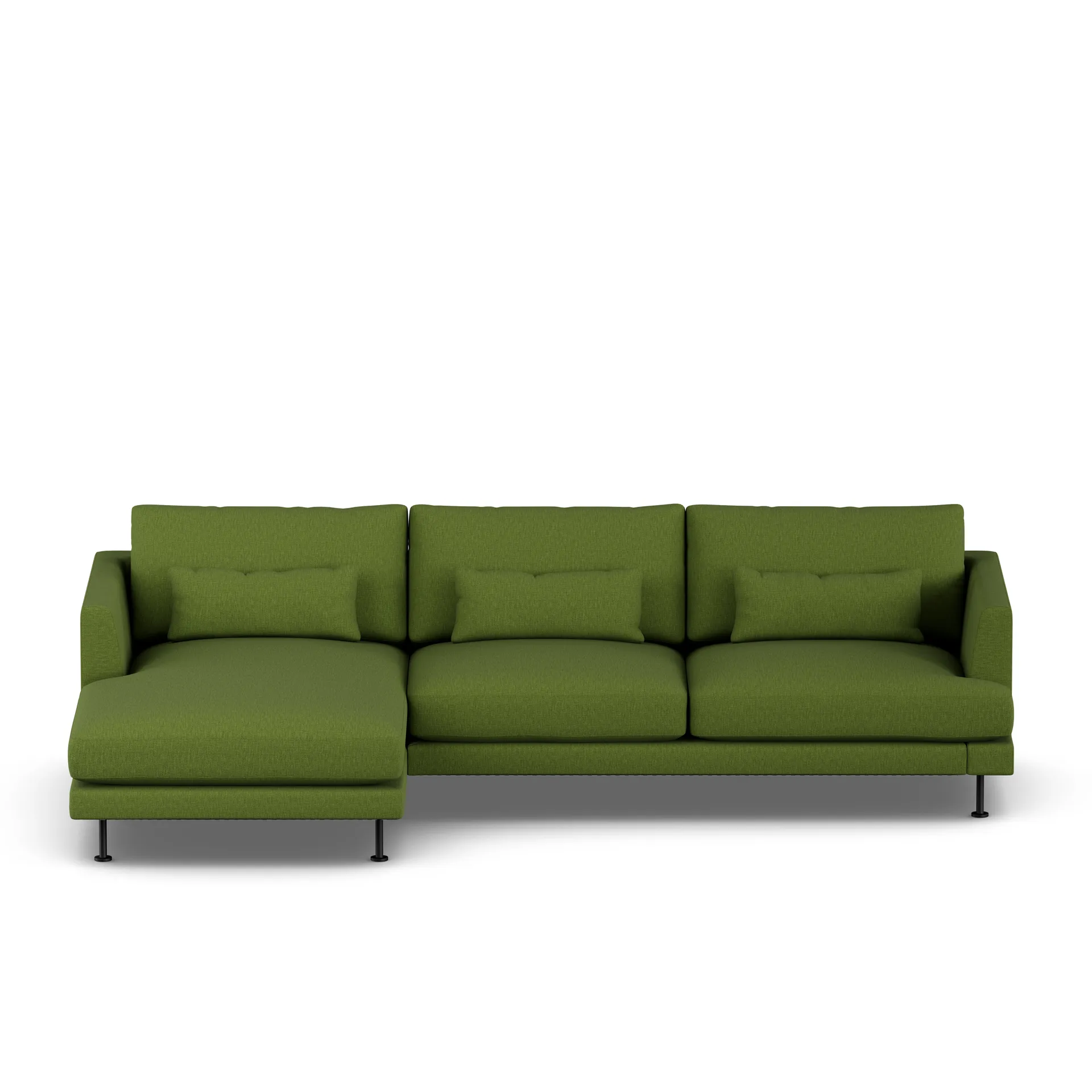 Bredhult sofa, Luiza Green 3975-svart stål, 2,5-seters C2 1898