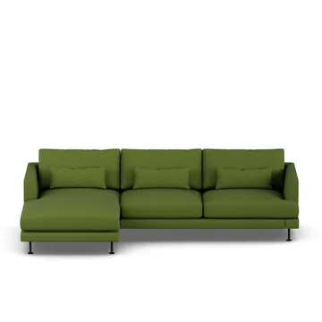 Bredhult sofa - Luiza Green 3975-svart stål, 2,5-seters C2 - 1898