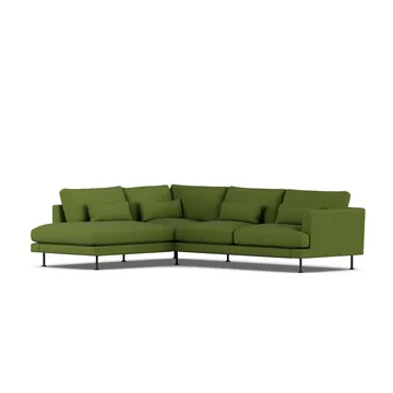 Bredhult sofa - Luiza Green 3975-svart stål, 3-seters A2 - 1898