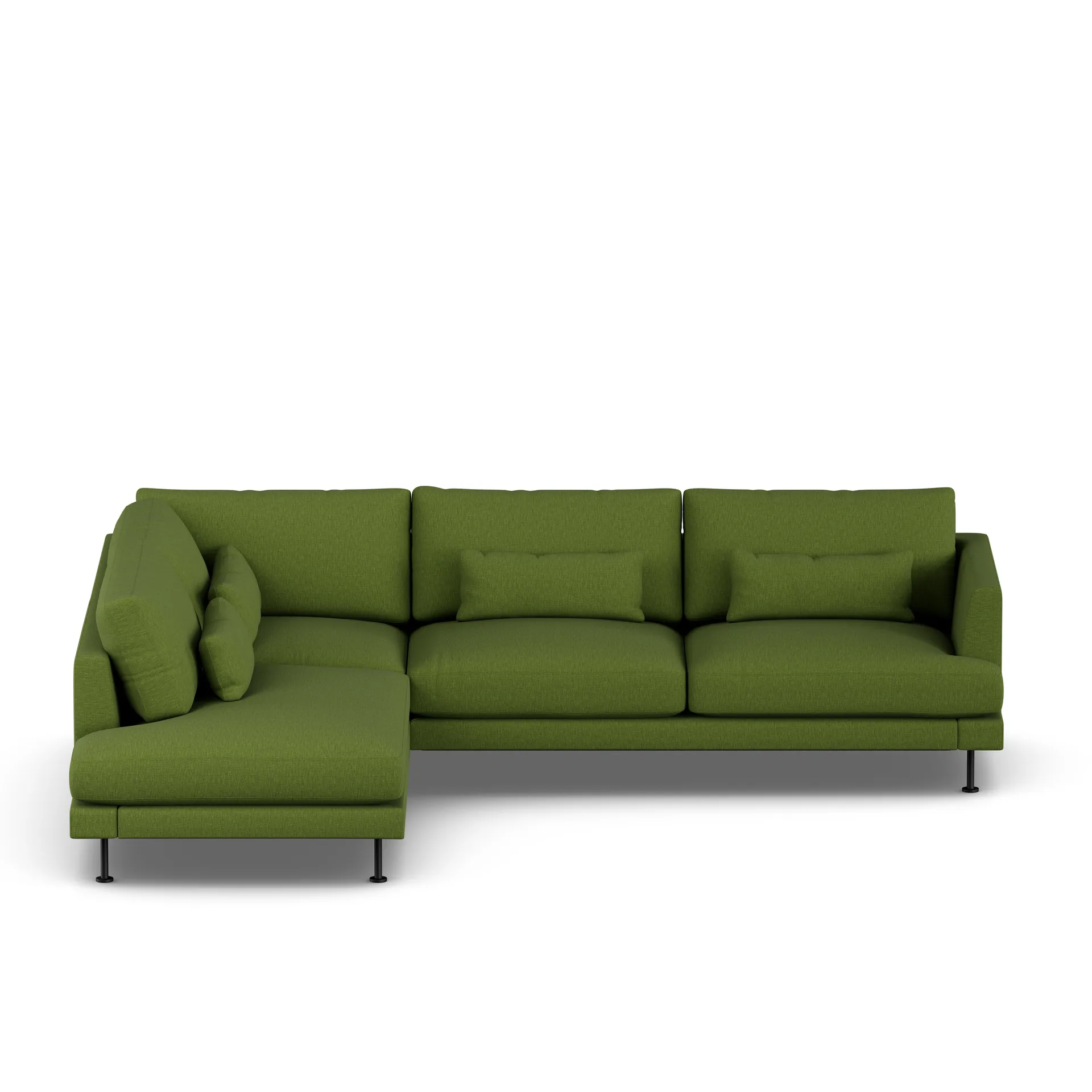 Bredhult sofa, Luiza Green 3975-svart stål, 3-seters A2 1898