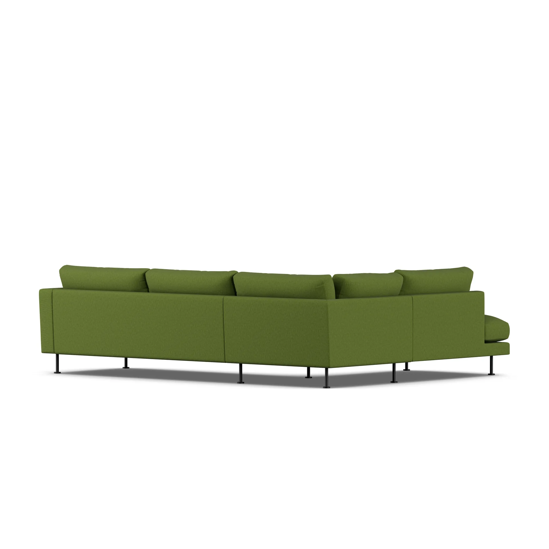 Bredhult sofa, Luiza Green 3975-svart stål, 3-seters A2 1898