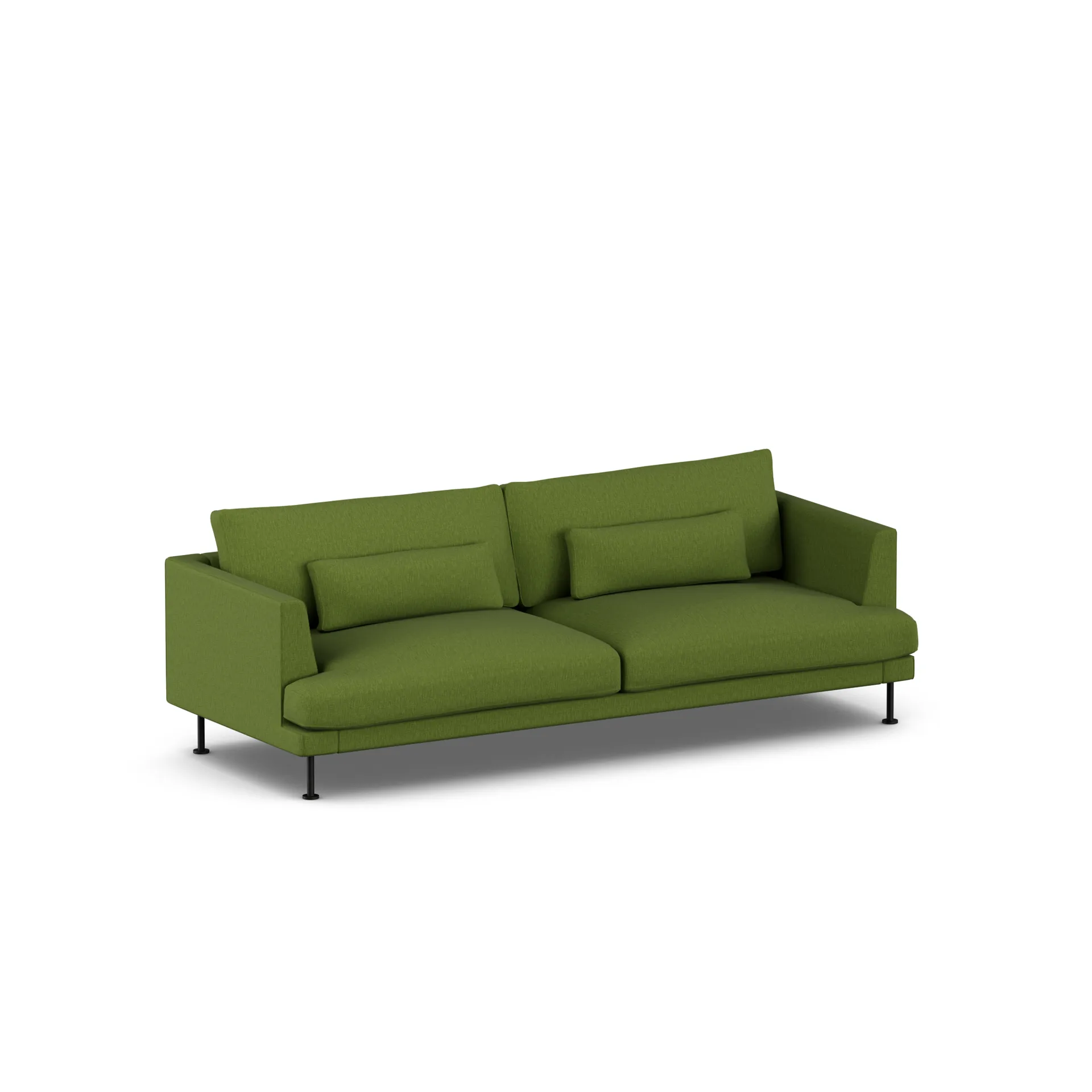 Bredhult sofa, Luiza Green 3975-svart stål, 3-seters 1898
