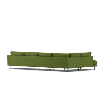 Bredhult sofa - Luiza Green 3975-svart stål, 4-seters B2 - 1898