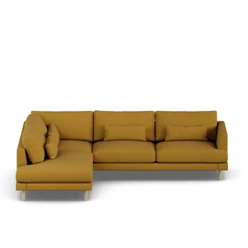 Bredhult sofa - Luiza Mustard 3972-hvitoljet eik, 3-seters A2 - 1898