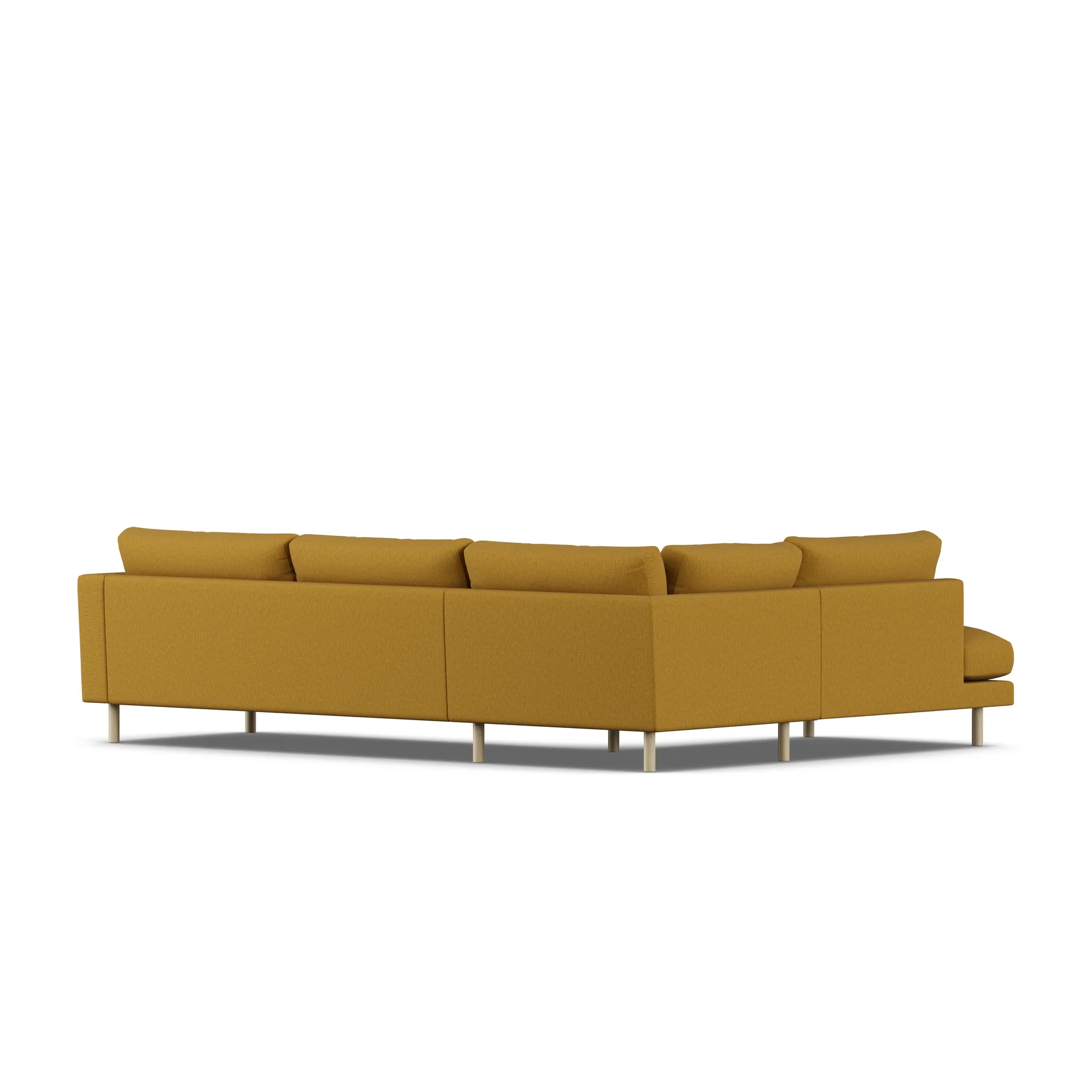 Bredhult sofa, Luiza Mustard 3972-hvitoljet eik, 3-seters A2 1898