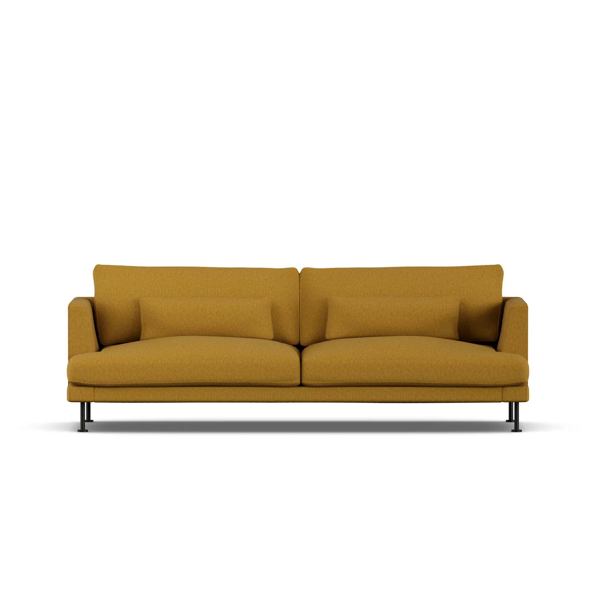 Bredhult sofa, Luiza Mustard 3972-svart stål, 3-seters 1898