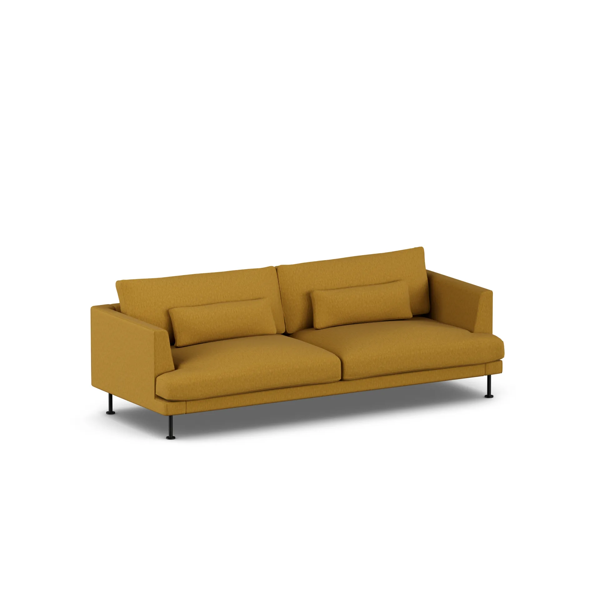 Bredhult sofa, Luiza Mustard 3972-svart stål, 3-seters 1898