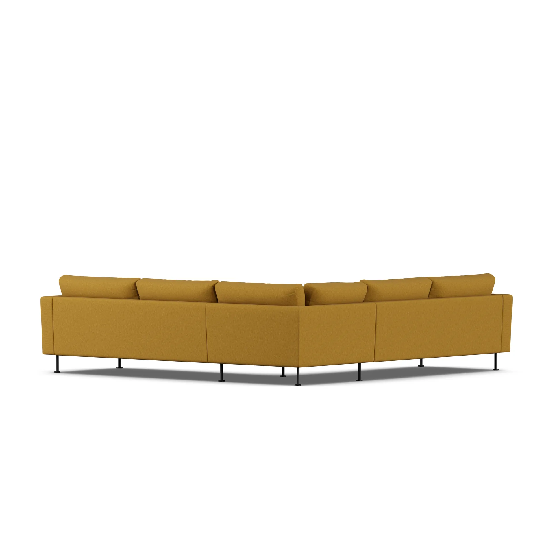 Bredhult sofa, Luiza Mustard 3972-svart stål, hjørnesofa F 1898