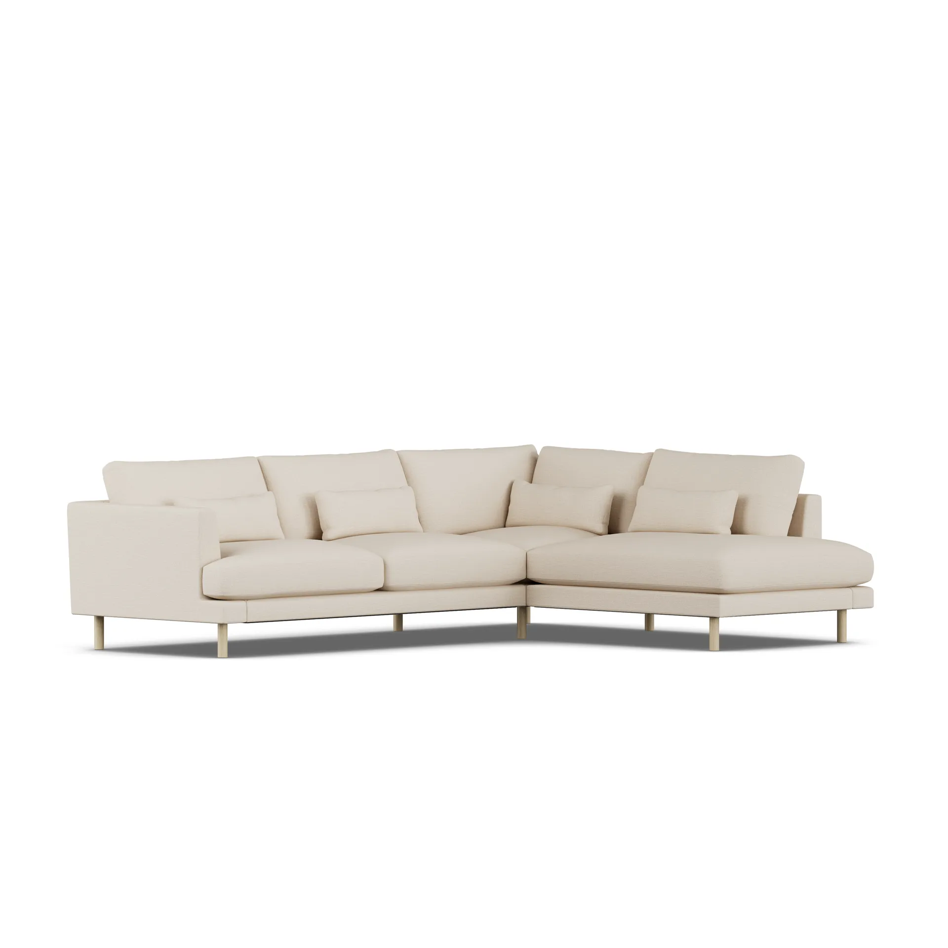 Bredhult sofa, Same Beige 6670-hvitoljet eik, 3-seters A1 1898