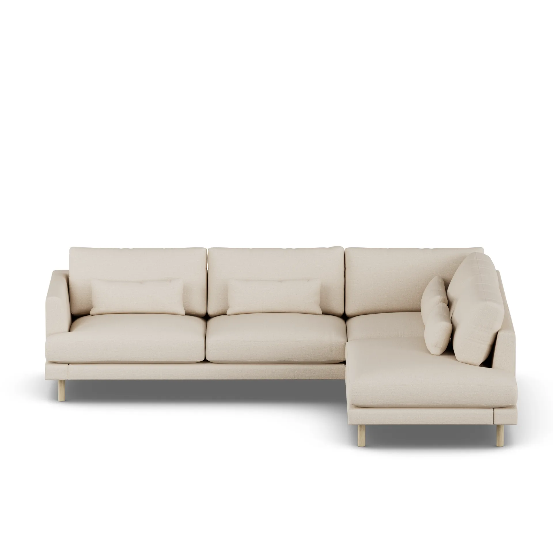 Bredhult sofa, Same Beige 6670-hvitoljet eik, 3-seters A1 1898