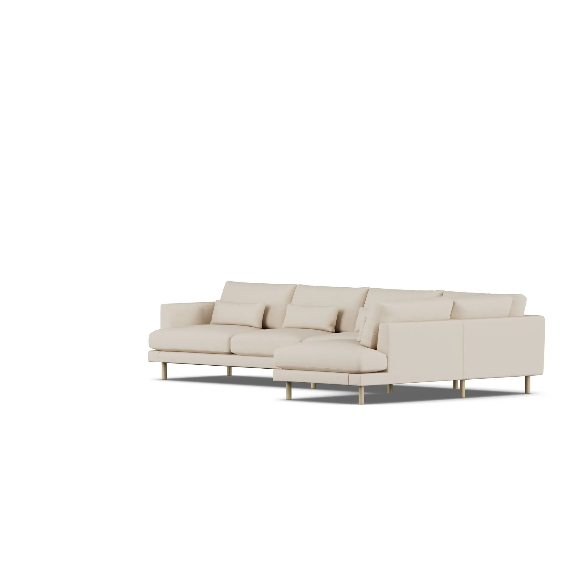 Bredhult sofa, Same Beige 6670-hvitoljet eik, 4-seters B1 1898