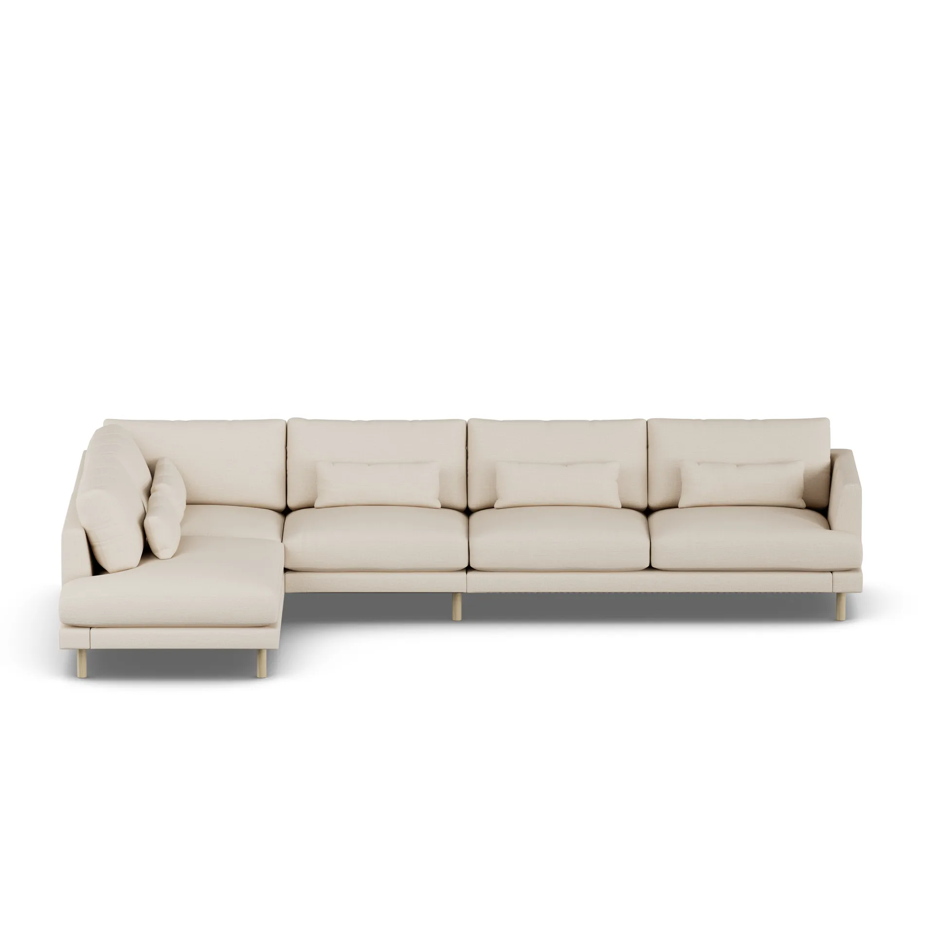 Bredhult sofa, Same Beige 6670-hvitoljet eik, 4-seters B2 1898