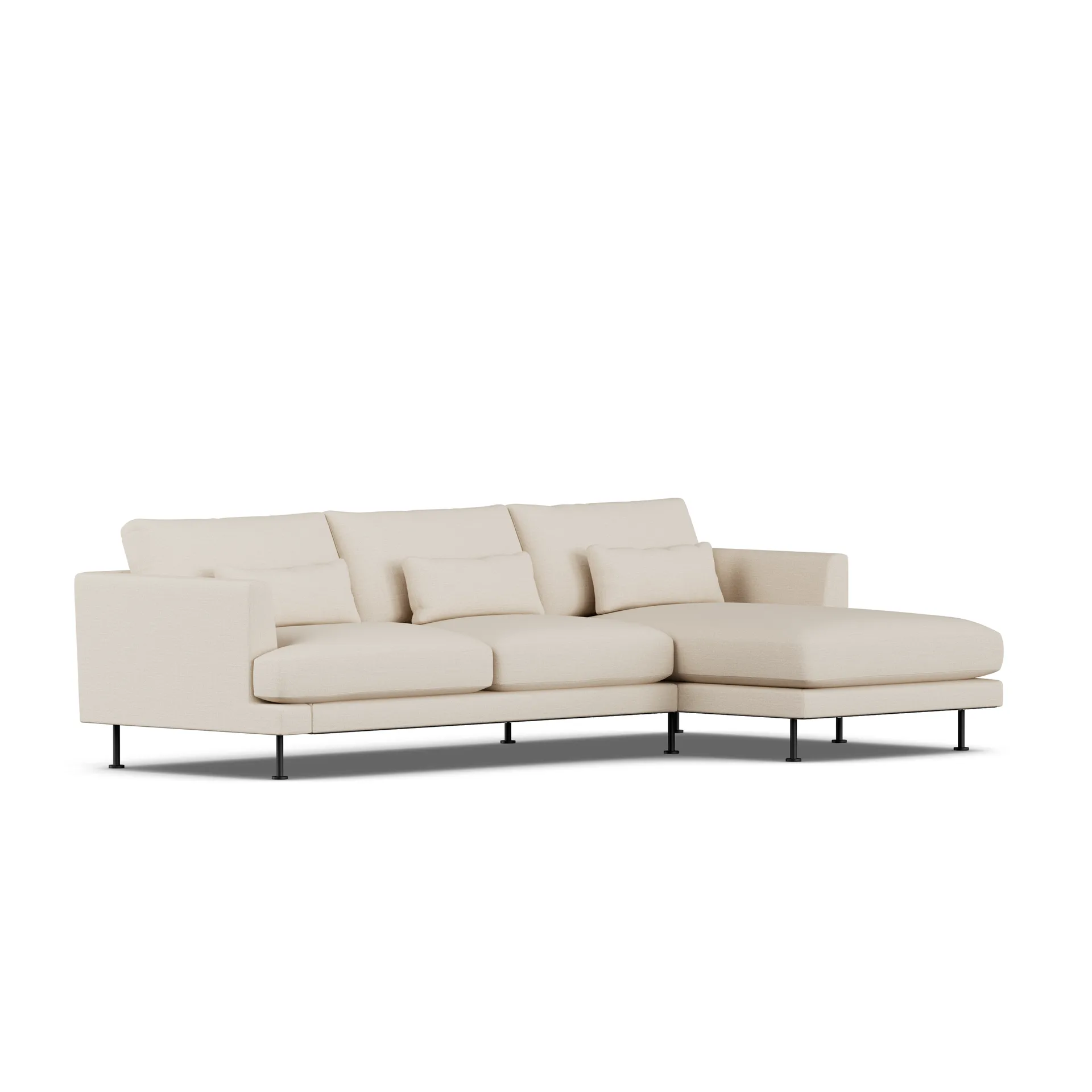 Bredhult sofa, Same Beige 6670-svart stål, 2,5-seters C1 1898