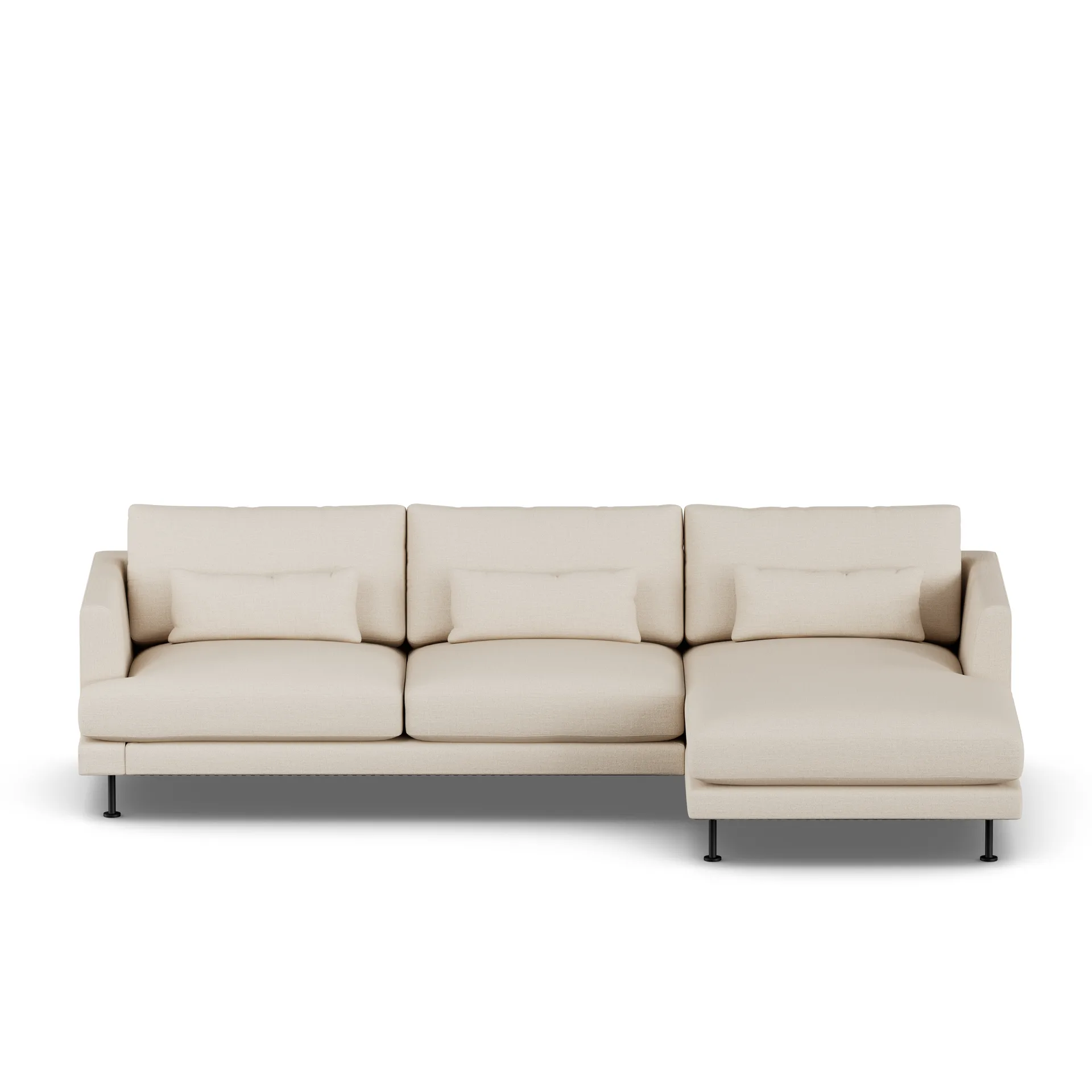 Bredhult sofa, Same Beige 6670-svart stål, 2,5-seters C1 1898