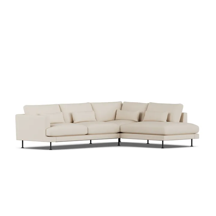 Bredhult sofa - Same Beige 6670-svart stål, 3-seters A1 - 1898