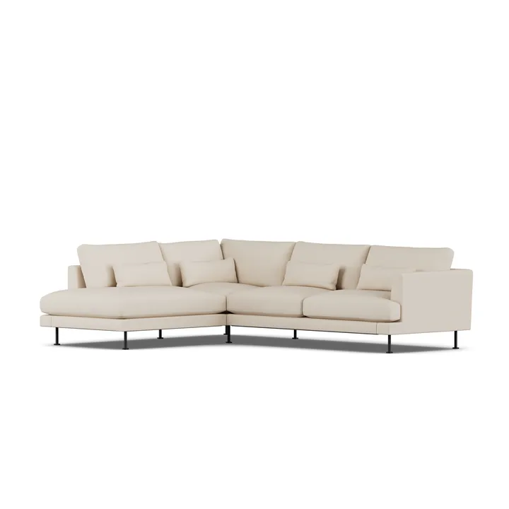 Bredhult sofa - Same Beige 6670-svart stål, 3-seters A2 - 1898
