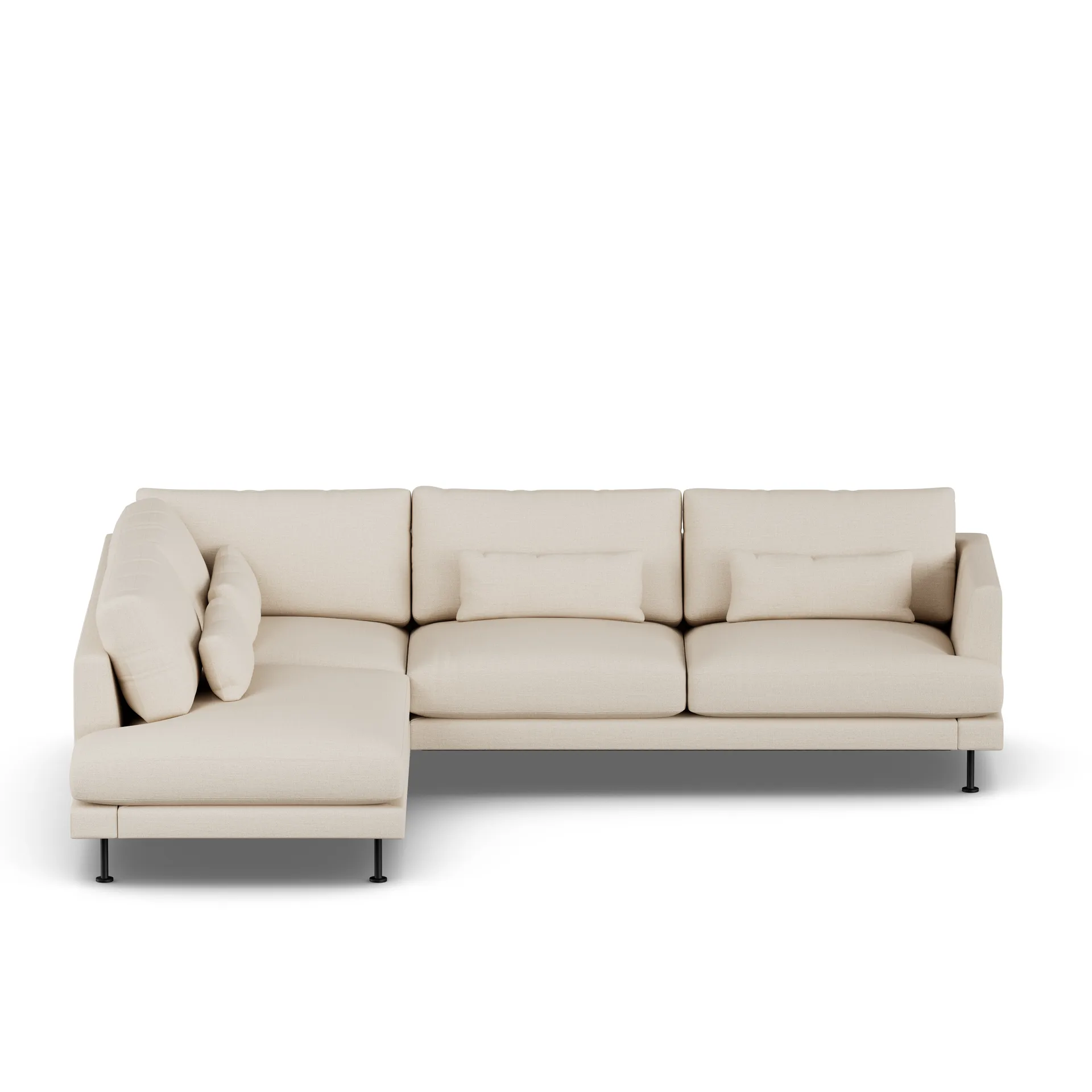 Bredhult sofa, Same Beige 6670-svart stål, 3-seters A2 1898