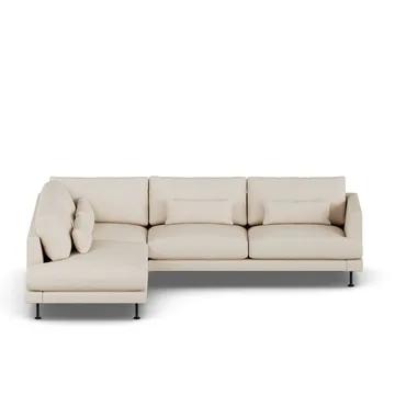 Bredhult sofa - Same Beige 6670-svart stål, 3-seters A2 - 1898