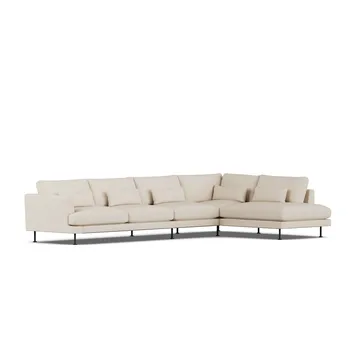 Bredhult sofa - Same Beige 6670-svart stål, 4-seters B1 - 1898