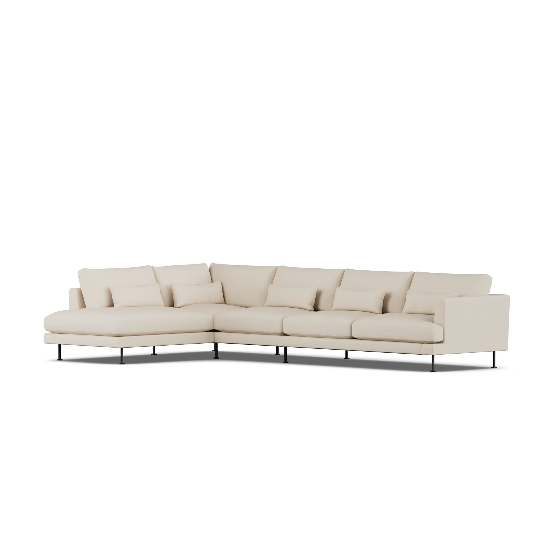 Bredhult sofa, Same Beige 6670-svart stål, 4-seters B2 1898
