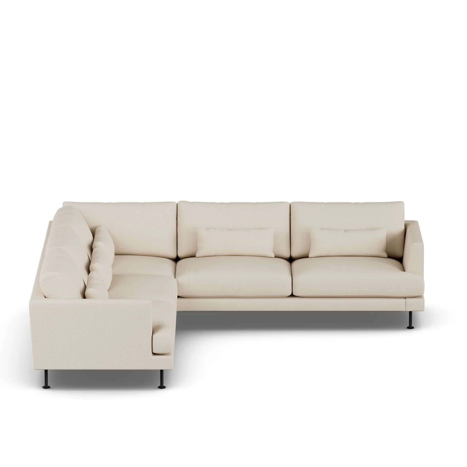 Bredhult sofa, Same Beige 6670-svart stål, hjørnesofa F 1898
