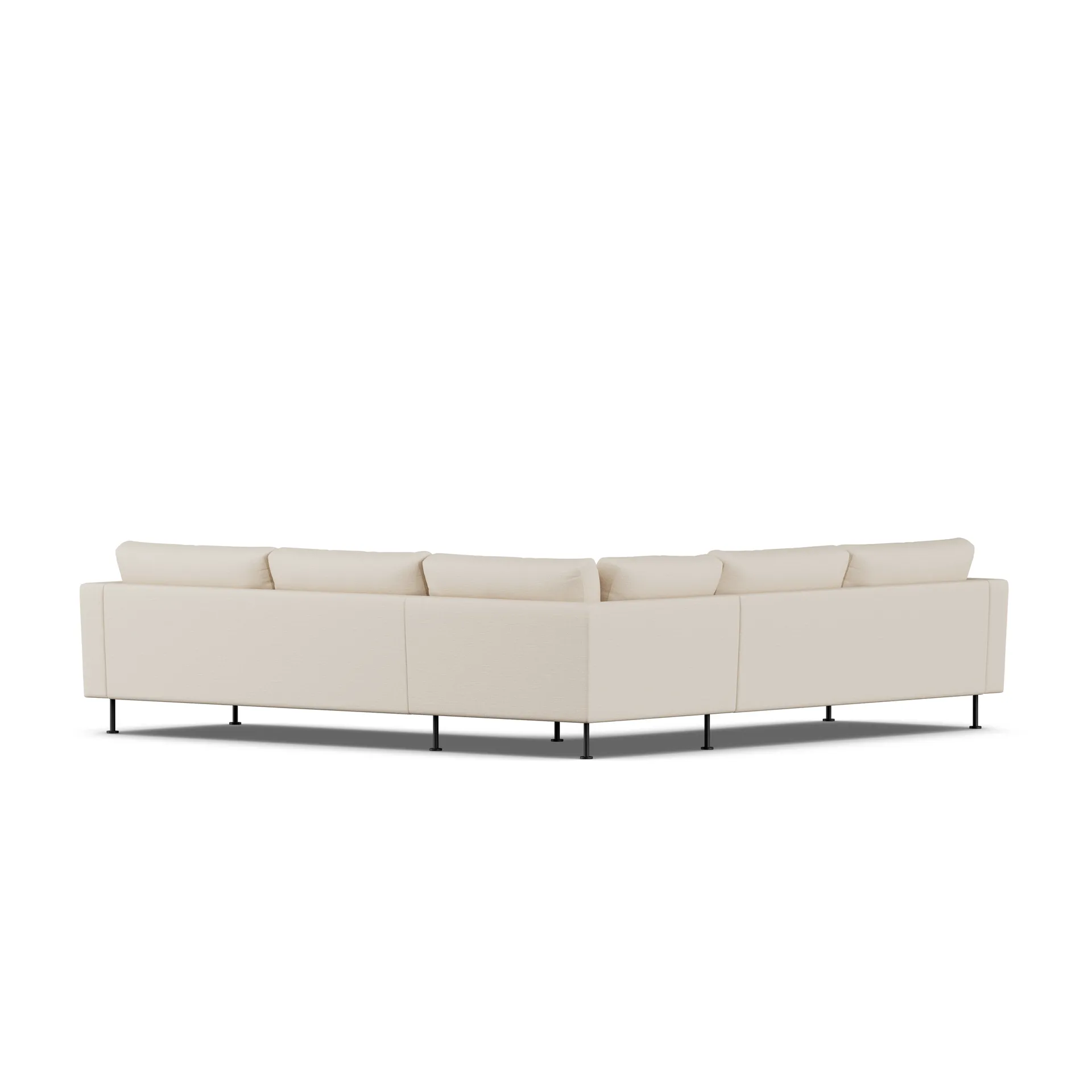 Bredhult sofa, Same Beige 6670-svart stål, hjørnesofa F 1898