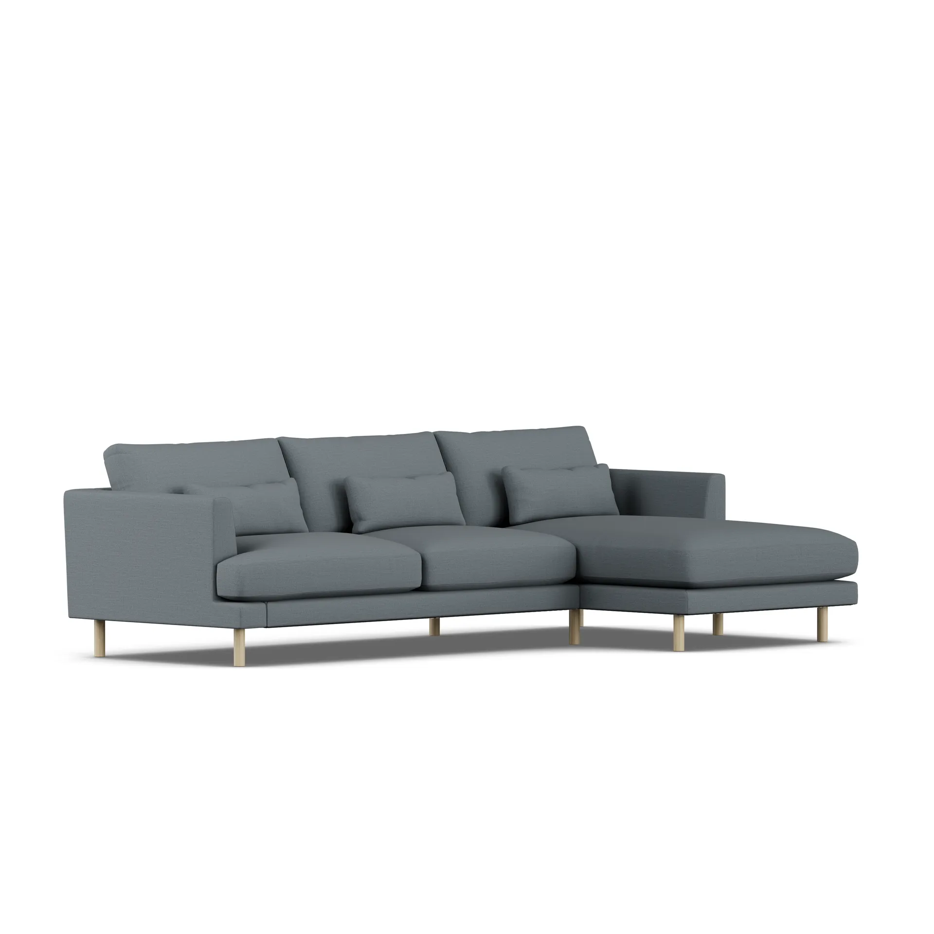 Bredhult sofa, Same Blue 6678-hvitoljet eik, 2,5-seters C1 1898