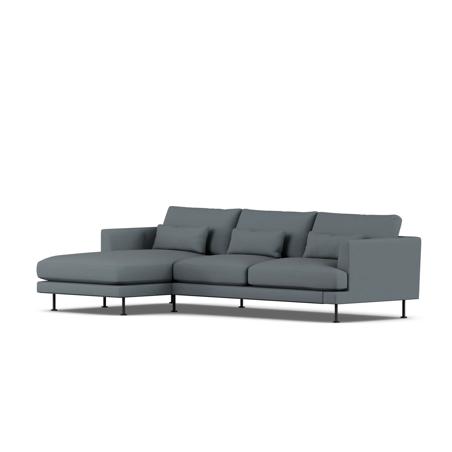 Bredhult sofa, Same Blue 6678-svart stål, 2,5-seters C2 1898