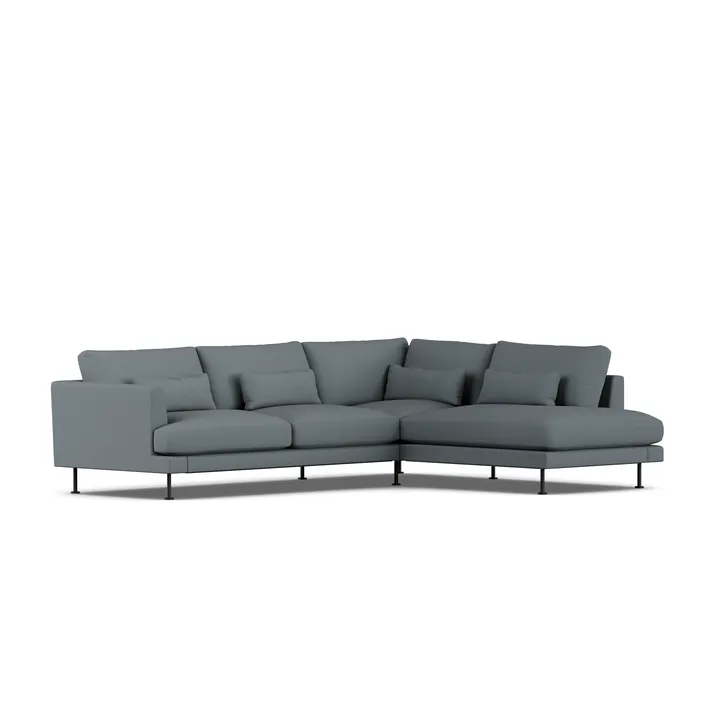 Bredhult sofa - Same Blue 6678-svart stål, 3-seters A1 - 1898
