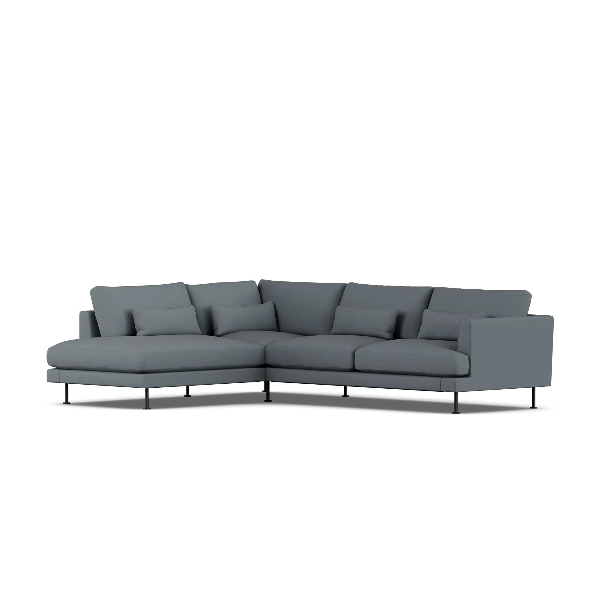 Bredhult sofa, Same Blue 6678-svart stål, 3-seters A2 1898