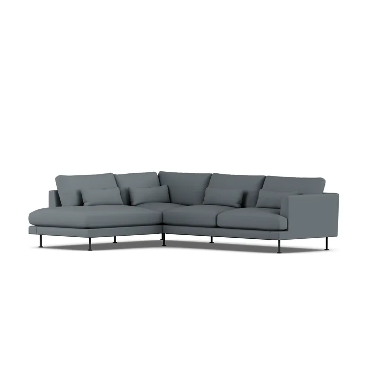 Bredhult sofa - Same Blue 6678-svart stål, 3-seters A2 - 1898