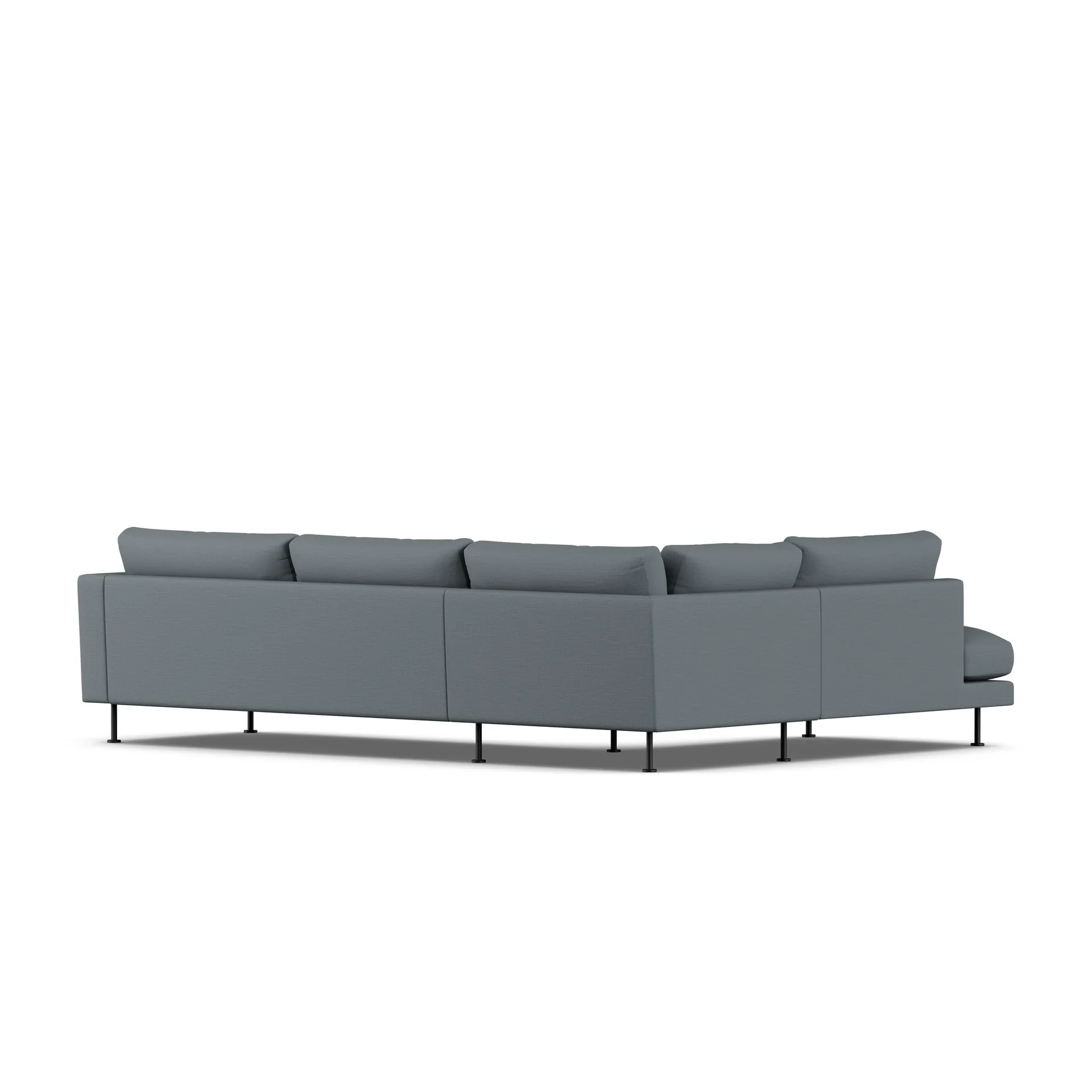 Bredhult sofa, Same Blue 6678-svart stål, 3-seters A2 1898