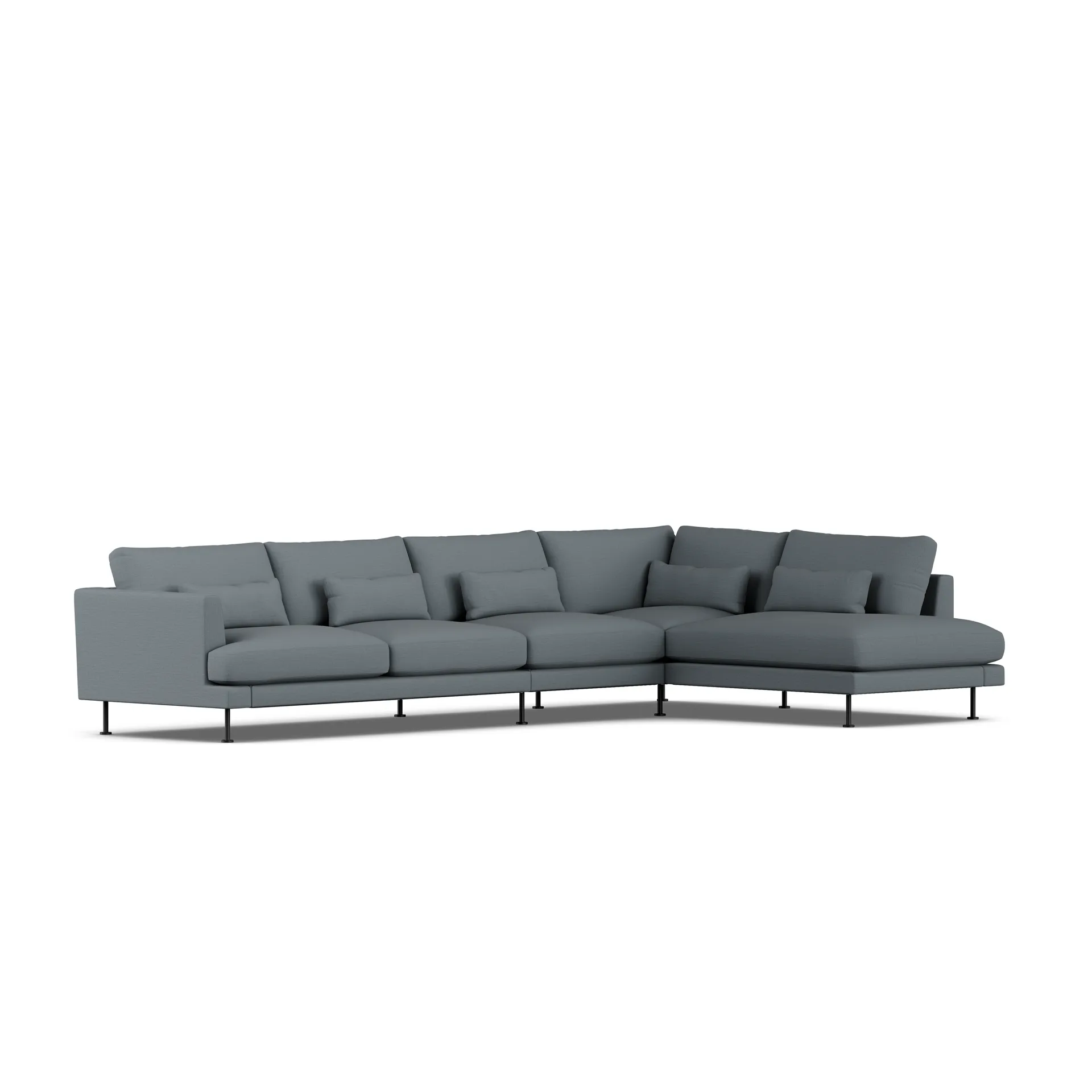 Bredhult sofa, Same Blue 6678-svart stål, 4-seters B1 1898