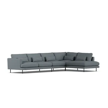 Bredhult sofa - Same Blue 6678-svart stål, 4-seters B1 - 1898