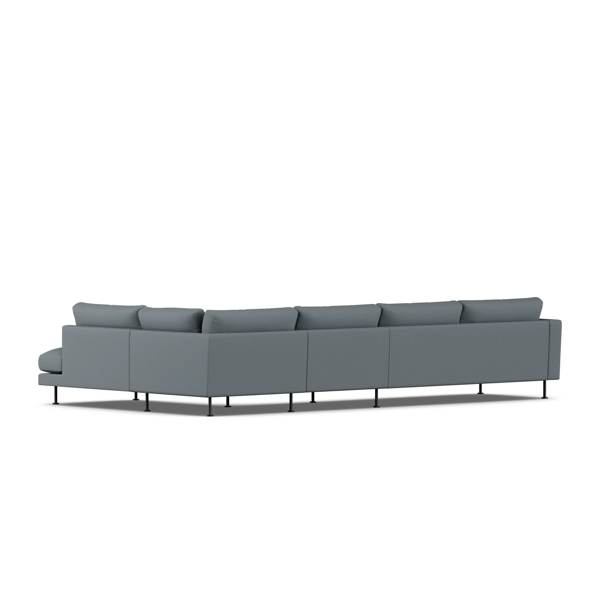 Bredhult sofa, Same Blue 6678-svart stål, 4-seters B1 1898