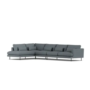 Bredhult sofa - Same Blue 6678-svart stål, 4-seters B2 - 1898