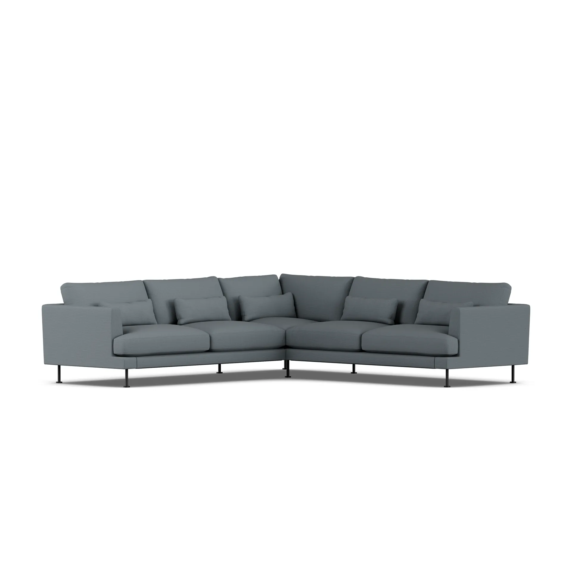 Bredhult sofa, Same Blue 6678-svart stål, hjørnesofa F 1898