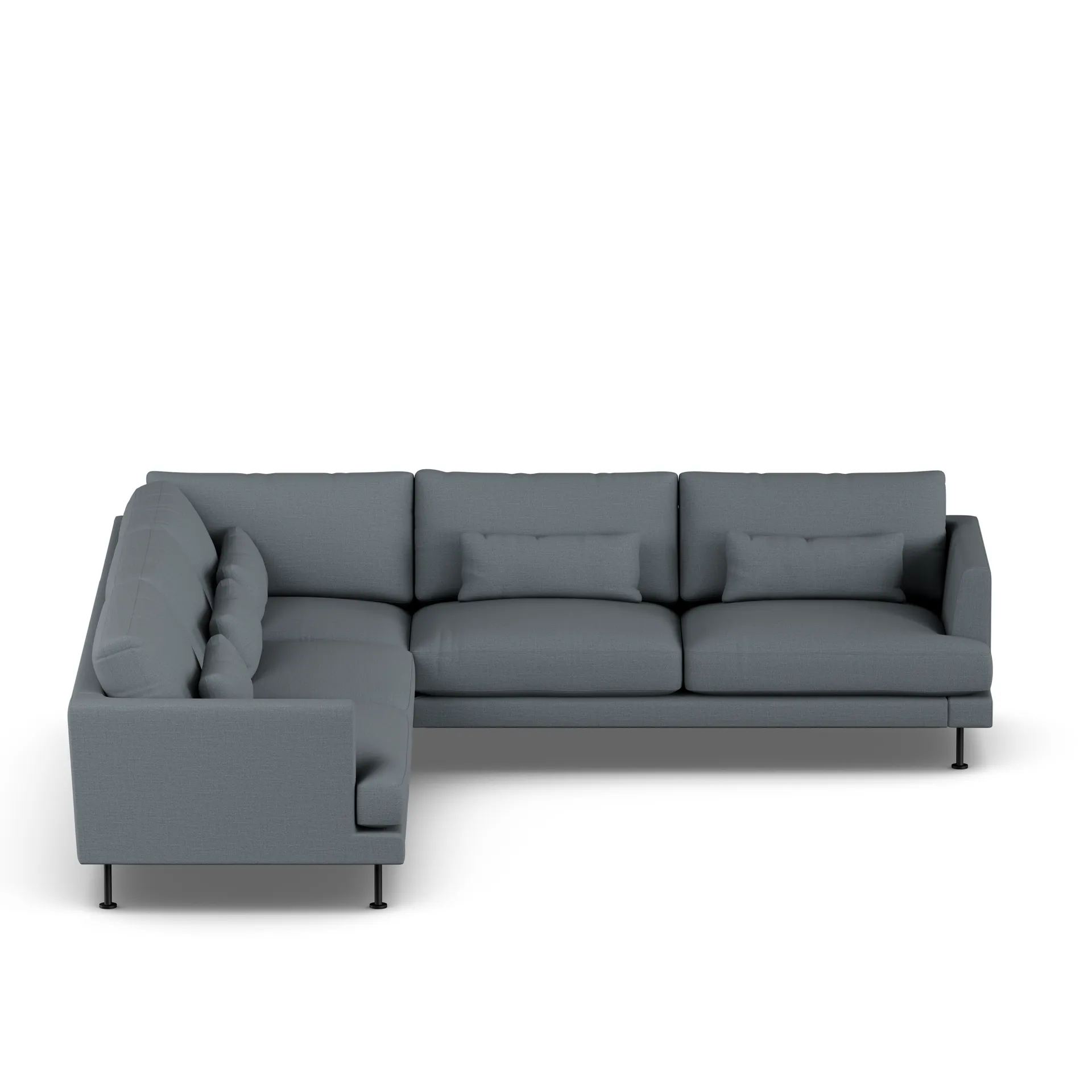 Bredhult sofa, Same Blue 6678-svart stål, hjørnesofa F 1898