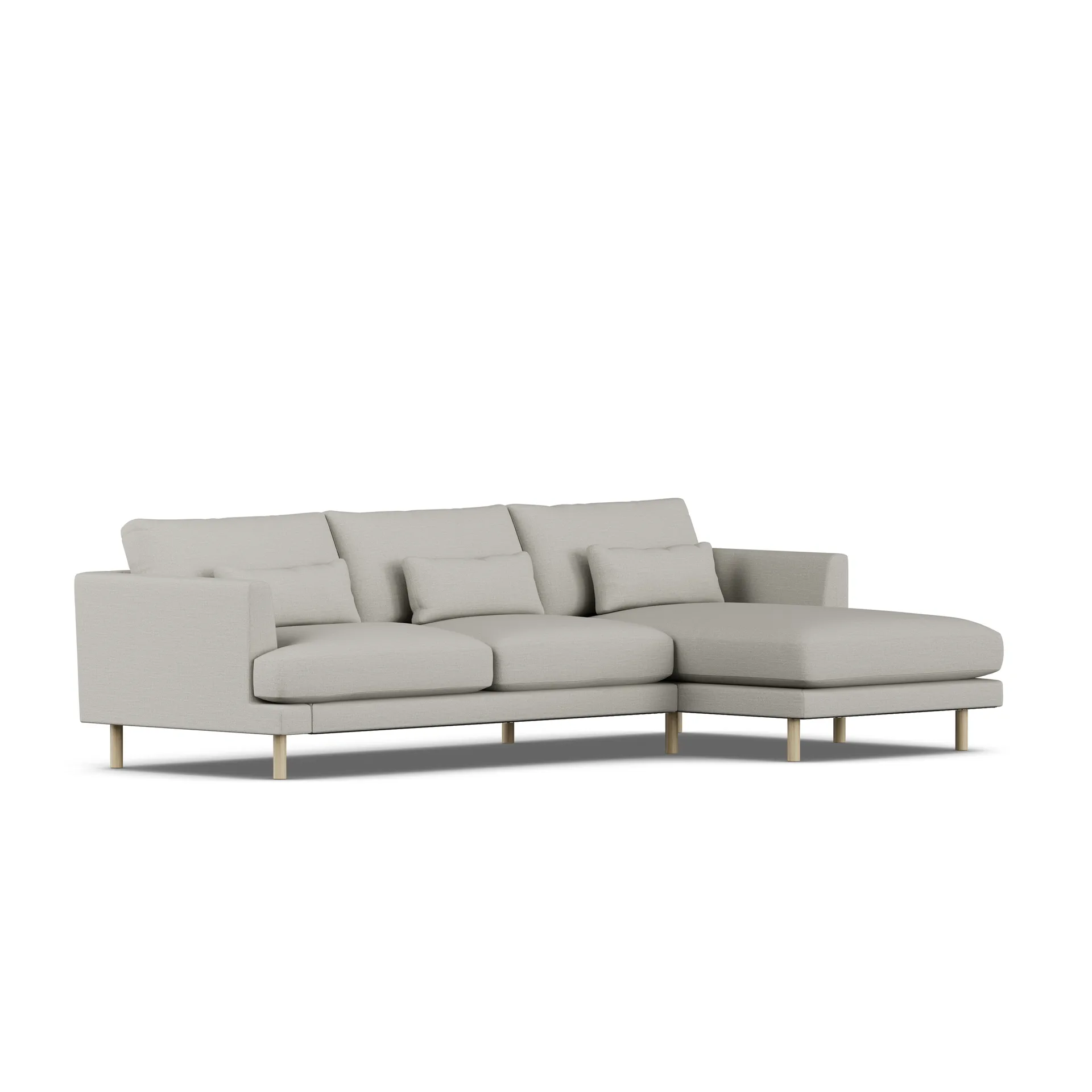 Bredhult sofa, Same Grey 6673-hvitoljet eik, 2,5-seters C1 1898