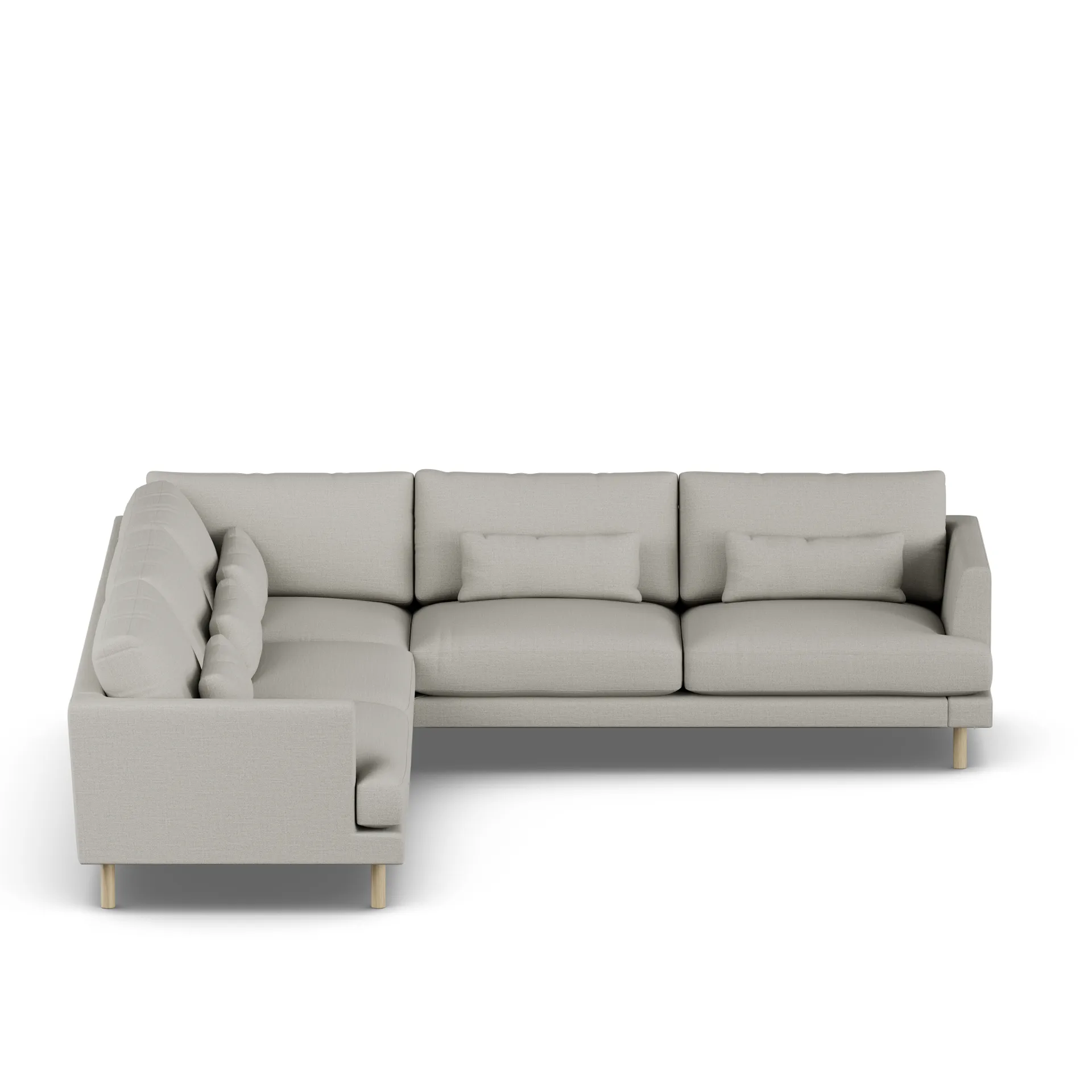 Bredhult sofa, Same Grey 6673-hvitoljet eik, hjørnesofa F 1898