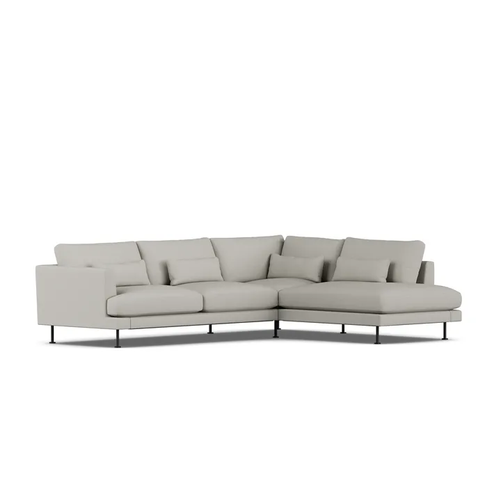 Bredhult sofa - Same Grey 6673-svart stål, 3-seters A1 - 1898