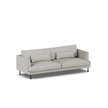 Bredhult sofa - Same Grey 6673-svart stål, 3-seters - 1898