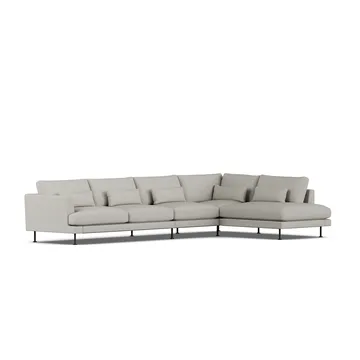 Bredhult sofa - Same Grey 6673-svart stål, 4-seters B1 - 1898
