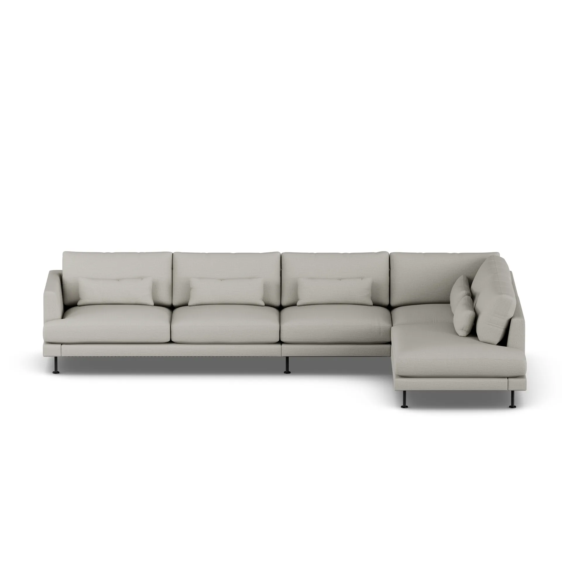 Bredhult sofa, Same Grey 6673-svart stål, 4-seters B1 1898